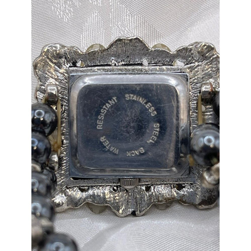 Quartz Rhinestone Encrusted and Beaded Wristband Bracelet Style Watch - Picture 5 of 10